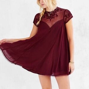 Kimchi Blue Deep Red Lace Dress